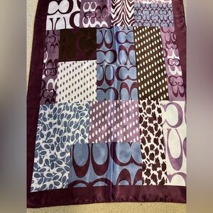 FAUX COACH - Long scarf wrap in shades of Purple, Blue, and Cream.  New, No Tags